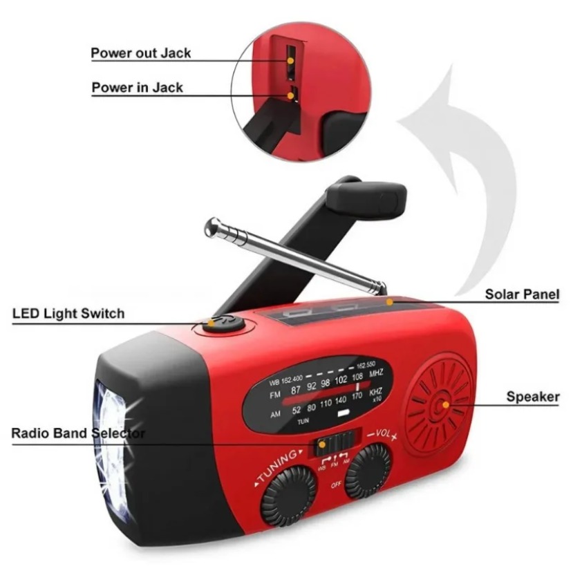 Multifunctional Solar Hand Cra - đánh giá và giá Emergency Radio Solar