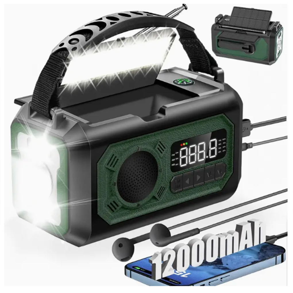 12000mAh Weather Radio AM/FM/N - đánh giá và giá Emergency Radio Solar