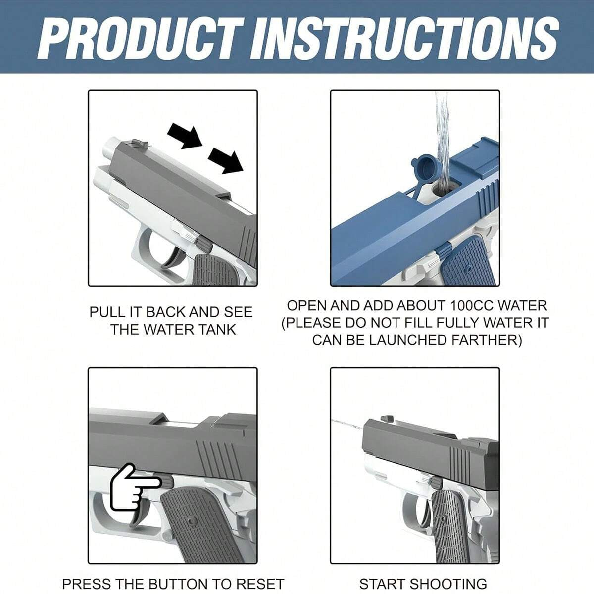 Water Guns Pistol Toy Squirt G - đánh giá và giá Outdoor Adventure Games